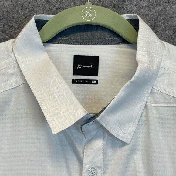 J.B. HOLT Shirt Men's 2XL White Textured Long Sleeve Athletic Fit Button Down - Picture 3 of 16